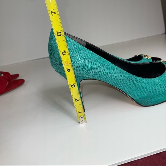 White House Black Market Jade Green Black Pump Heel 9.5 - Picture 12 of 16